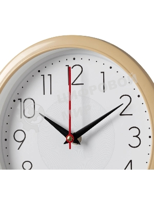 Часы настенные аналоговые Бюрократ WALLC-R83P D22 см белый/бежевый