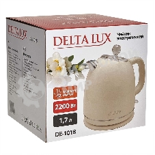 Чайник электрический Delta LUX DE-1018 (1,7 л. металл/пластик) белый
