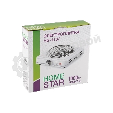 Плита настольная электрическая Homestar HS-1107, 1 конф, белый, ТЭН