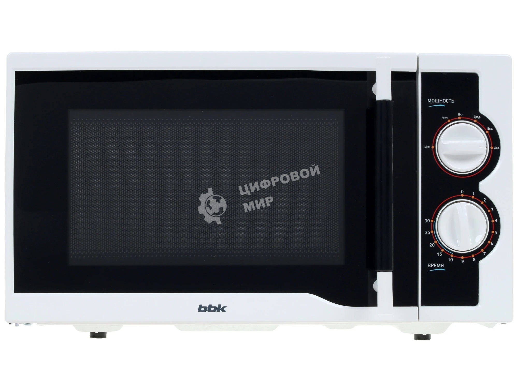 Микроволновая печь BBK 23MWS-928M/W/RU белый, 23 л, 900 Вт, переключатели - поворотный механизм