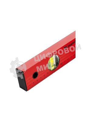 Уровень Matrix алюминиевый, 400 мм, 3 глазка, красный, линейка