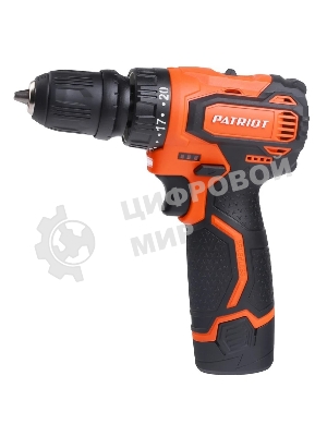 Дрель-шуруповерт Patriot BR 369Li, 12 В, 2 Ач, 35 Нм, бесщеточный