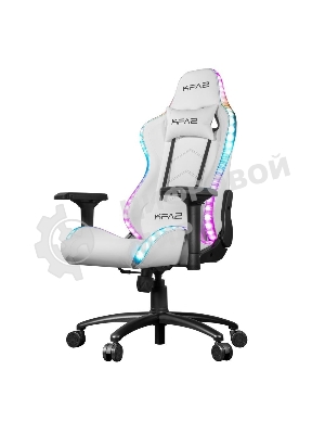 Кресло KFA2 Gaming Chair 01 RGB SE белый, экокожа, RGB-подсветка, подголовник