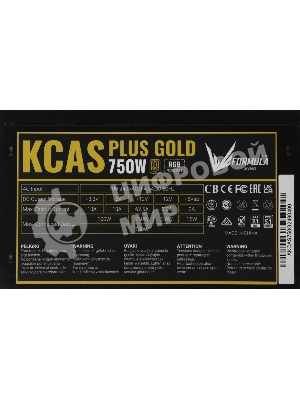 Блок питания Aerocool/Formula KCAS PLUS GOLD 750W (750W, ATX v2.4, APFC, Fan ARGB 12cm, 80+ Gold, Retail)