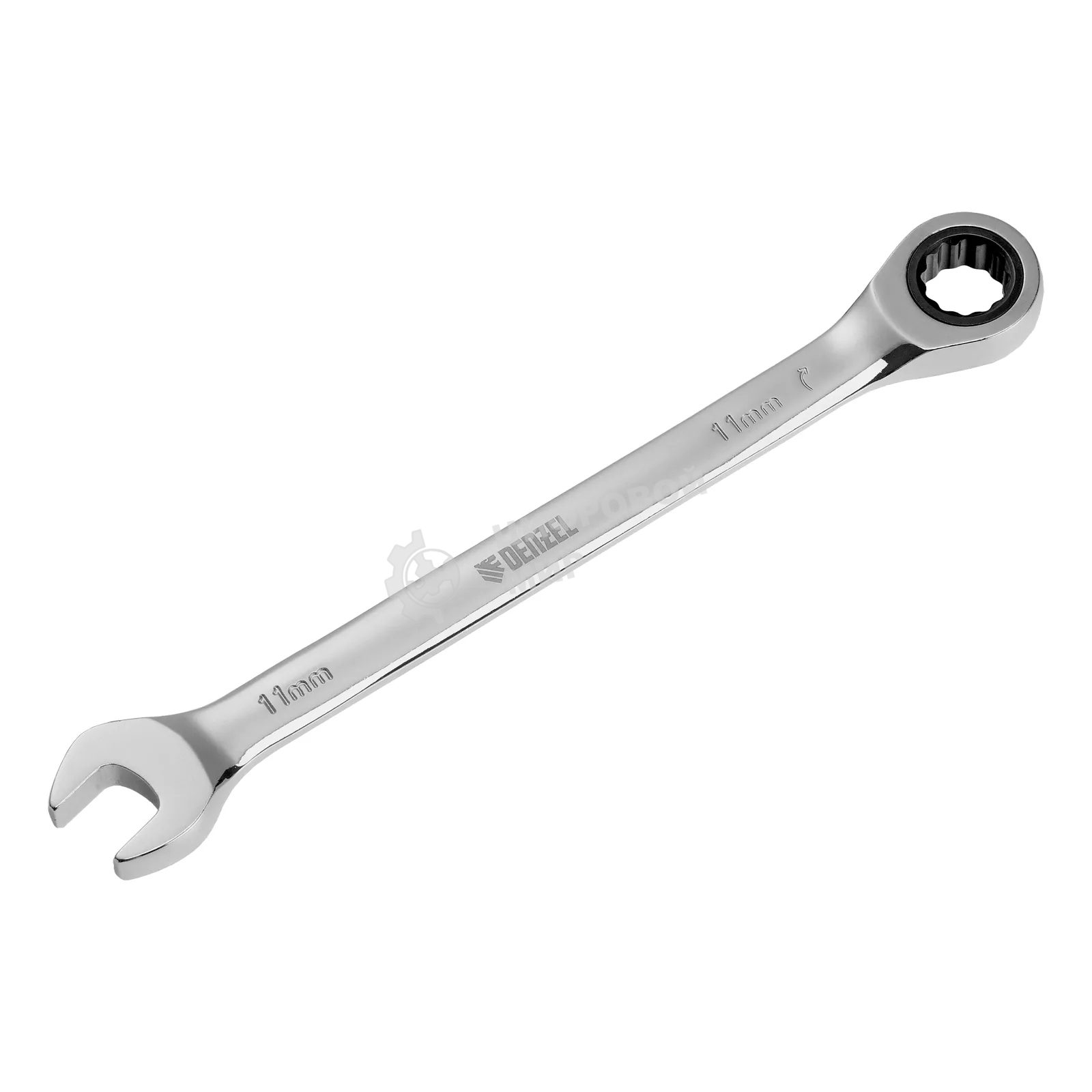 Ключ комбинированный Denzel, с трещеткой, 11 мм