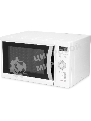 Микроволновая печь Hyundai HYM-D3007 белый/черный, 23 л, 800 Вт, переключатели - кнопки, электронный поворотный механизм