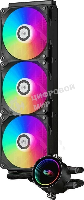 Система жидкостного охлаждения PcCooler DA360 BK ARGb Soc-AM5/AM4/1200/1700/1851 черный 4-pin Al 300W Ret (DA360-BKAWXX-GL)