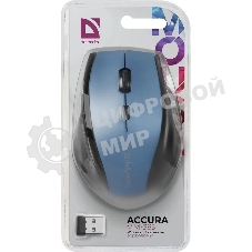 Мышь беспроводная Defender Accura MM-365 синий, 1600 dpi, радиоканал, USB, кнопки - 6
