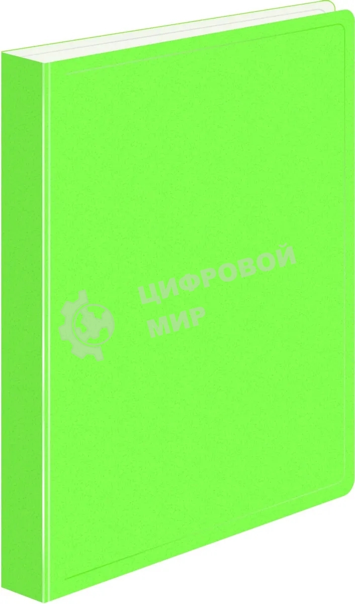Папка с металлическим пружинным скоросшивателем Бюрократ Double Neon DNE07PLETT A4, пластик, 0.7мм корешок 27мм, карман продольный внутренний, салатовый
