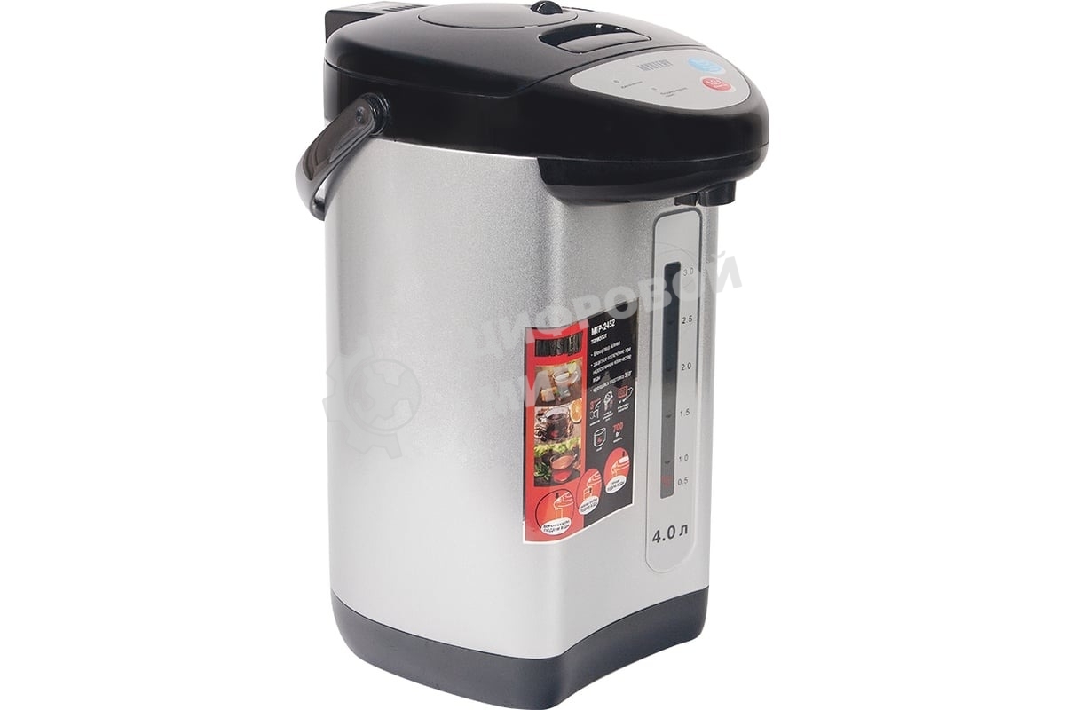 Термопот Mystery MTP-2452 4 л, 700 Вт, черный/серебристый