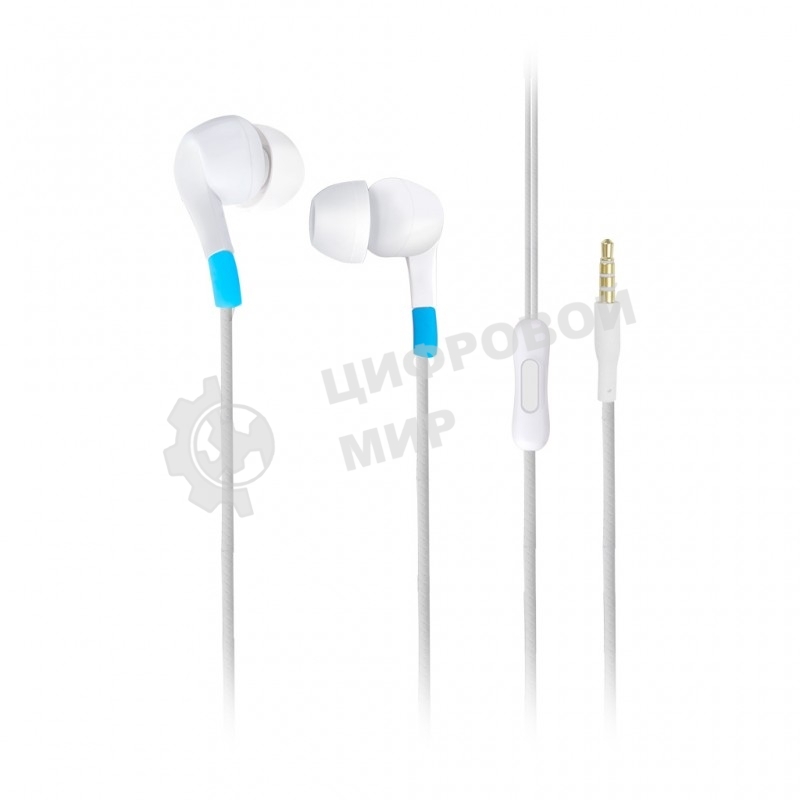 Проводные наушники Smartbuy A7 белый, внутриканальные, Jack 3.5 мм, микрофон на проводе