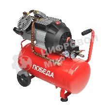 Компрессор поршневой масляный Победа КМ 50-400, 400 л/мин, 8 бар, 2200 Вт, 50 л, быстросъемный 1/4
