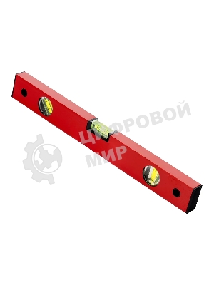 Уровень Matrix алюминиевый, 400 мм, 3 глазка, красный, линейка