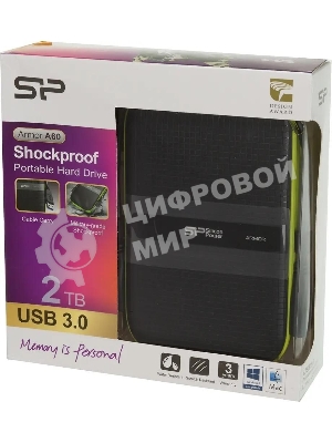 Внешний HDD Silicon Power USB 3.0 2Tb A60 SP020TbPHDA60S3K Armor 2.5