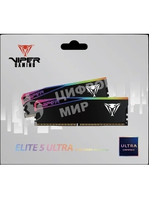 Оперативная память Patriot Memory Viper Elite 5 Ultra RGb RTL Gaming VEUR564G6028K DDR5 2x32Gb 6000MHz PC5-48000 CL28 DIMM 288-pin 1.4В kit single rank с радиатором Ret