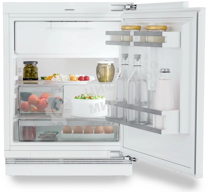 Встраиваемый холодильник Liebherr Pure, высота 82-88 см, door-on-door, с морозильным отделением, сенсорная электроника внутри камеры.