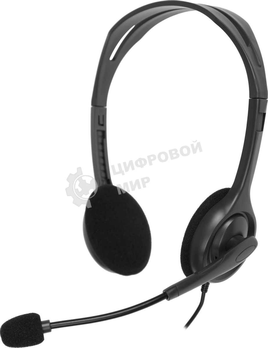 Гарнитура Logitech H111 чёрный, проводная, 3.5 мм