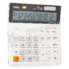 Калькулятор бухгалтерский Deli EM01010 белый 12-разр.