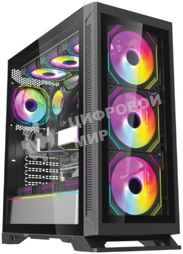 Компьютерный корпус Forza FZ-G901 EATX Case, black, w/o psu,Tempered glass front panel, 2x3,5