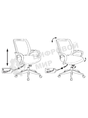Кресло Бюрократ CH-695N/DG/TW-11 серый/черный, сетка, 120 кг, механизм качания