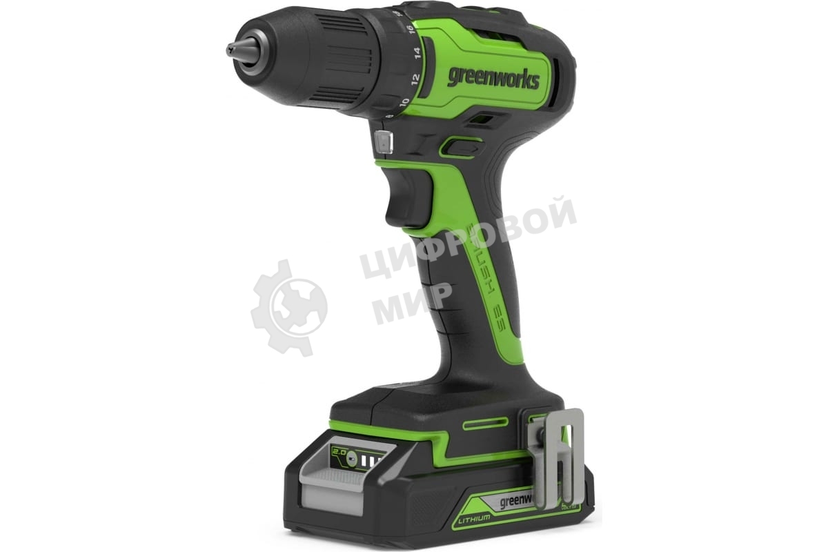Дрель-шуруповерт GREENWORKS 3704007UA, 24 В, 0 Ач, 90 Нм, бесщеточный