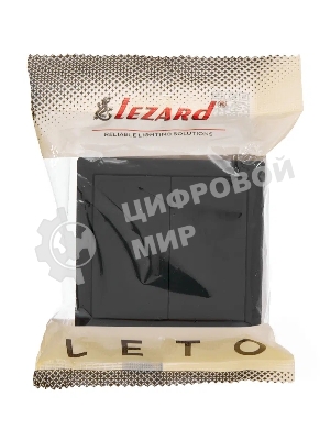 Выключатель 2-клав. LETO черный бархат LEZARD 752-4200-101