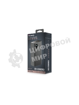 Портативный аккумулятор OLMIO QR-30, 30000mAh, 22.5W, QuickCharge3.0/PowerDelivery, LCD, серый