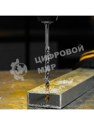 Сверло спиральное по металлу Denzel 7,0 х 156 мм, Р6М5, Golden Tip, удлиненное