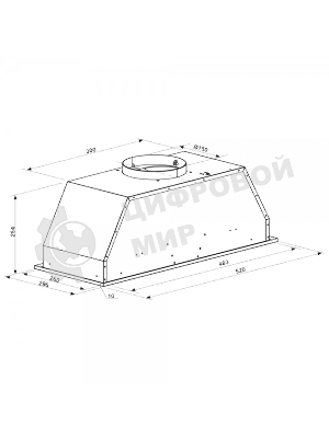 Вытяжка встраиваемая Zigmund & Shtain K 016.5 B черный, 52 см, 1050 куб. м/ч, 60 дБ
