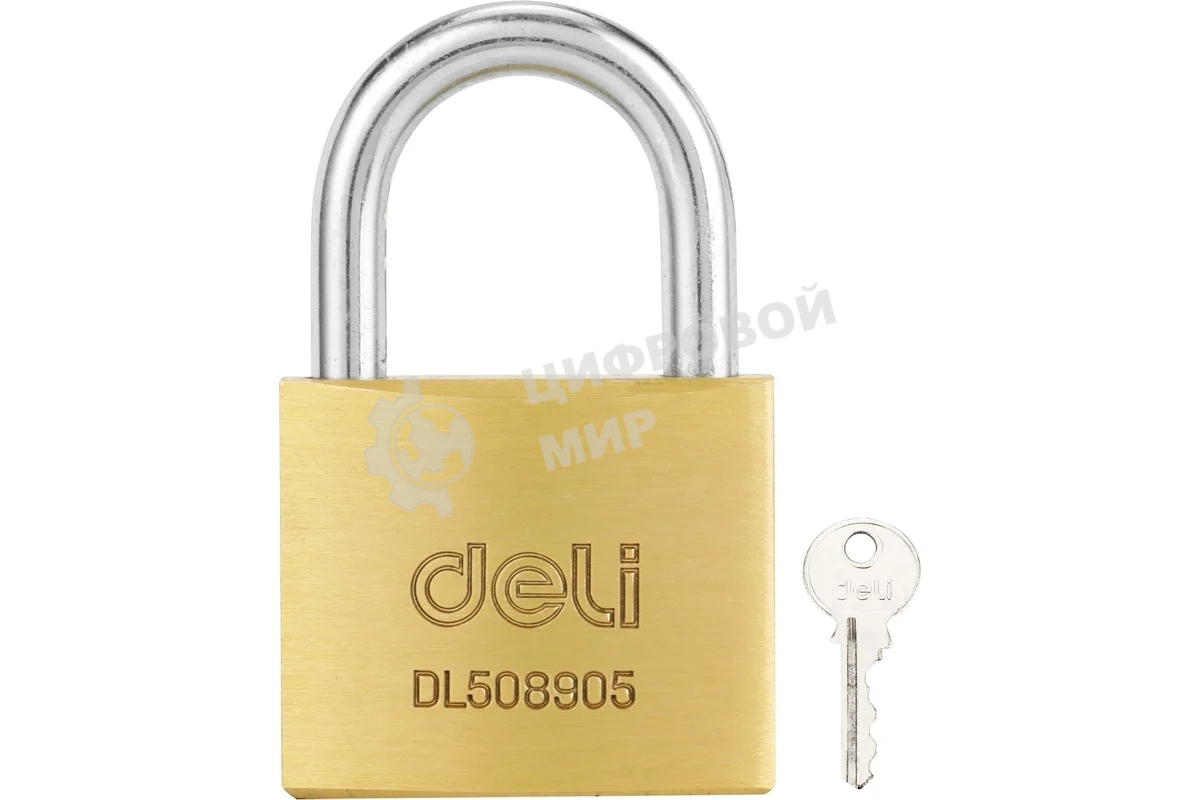 Замок навесной Deli DL508905 латунный, 40мм
