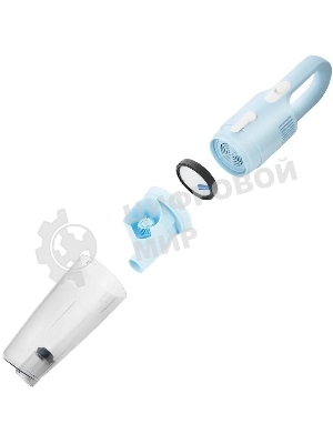 Пылесос вертикальный Kitfort KT-586-2 голубой, питание от сети, 400 Вт, уборка сухая, пылесборник 1,2 л