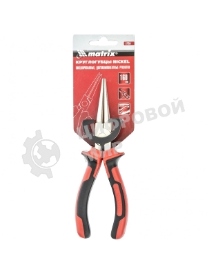 Круглогубцы Matrix 17355 NICKEL 160 мм, никелированные, двухкомпонентные рукоятки