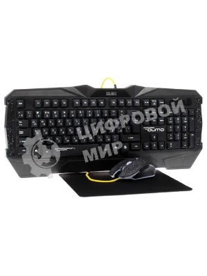 Комплект клавиатура+мышь Qumo Solaris проводной, USB, 2200 DPI, чёрный