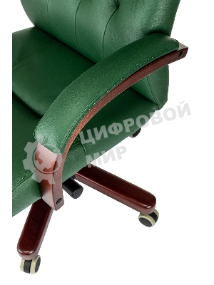 Кресло Бюрократ T-9928Walnut зеленый, кожа