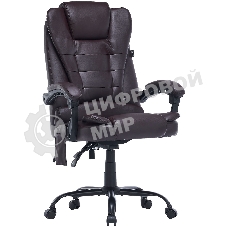 Кресло Cactus CS-CHR-OC03M-BR темно-коричневый, экокожа, подголовник