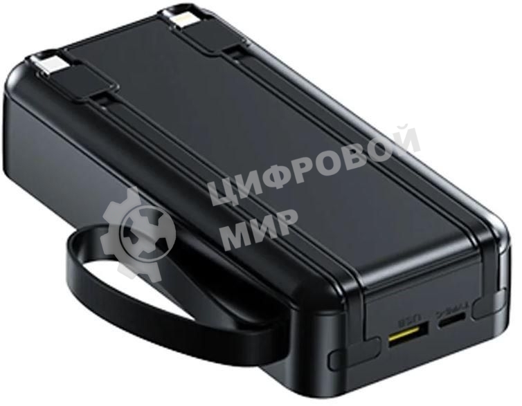Портативный аккумулятор AKSBERRY (6900290870014) E201 Lines PD22.5W with cabels 20000 mAh черный