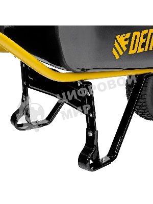 Тачка строительная Denzel усиленная, объем 130 л, 230 кг, колесо 15х6.00-6