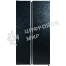 Холодильник Бирюса SBS 541 TBG текстурированное черное стекло двухкамерный 343/198 л морозилка слева, NoFrost, Side-by-side