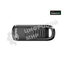 Флешка USB SanDisk Ultra Slider (SDCZ480-128G-G46), 128Gb, USB Type-C, R/W 400/70, черный