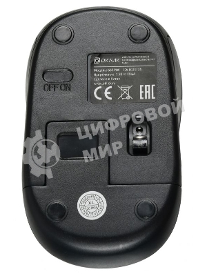 Мышь беспроводная Oklick 665MW черный/красный, 1000 dpi, радиоканал, USB, кнопки - 3