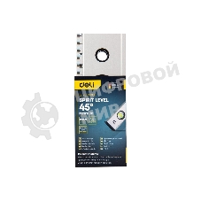 Строительный уровень Deli DL700400B 400мм Алюминиевый сплав. Мягкая резина на обоих концах. Магнит для удобства эксплуатации.