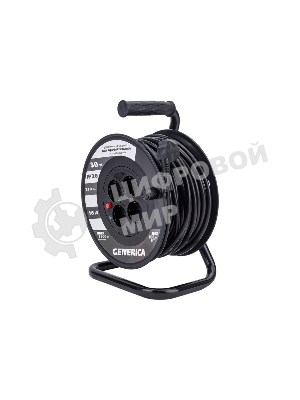 Удлинитель на катушке 4х30 м 2P+PE 16А УК30 с термозащ. 3х1.5 кв.мм GENERICA IEK WKP20-16-04-30-G