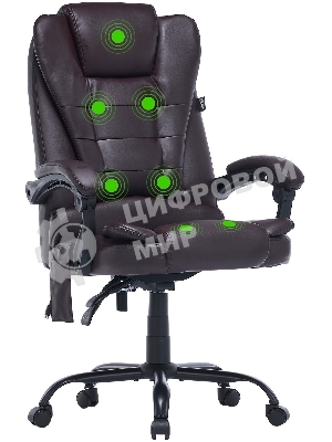 Кресло Cactus CS-CHR-OC03M-BR темно-коричневый, экокожа, подголовник