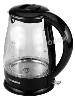 Чайник электрический Hyundai HYK-G2011 1.7 л, 2200 Вт, черный (корпус: стекло)
