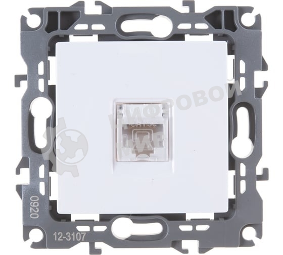 Розетка информационная ЭРА RJ45, IP20, белый (10/100/2800)