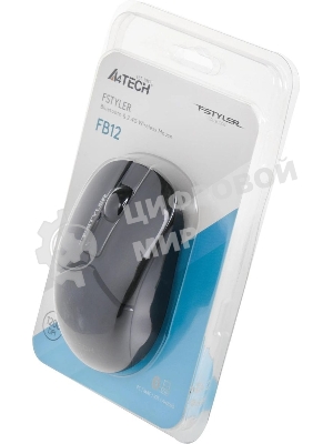 Мышь беспроводная A4Tech Fstyler FB12 черный, 1200 dpi, радиоканал, Bluetooth, USB, кнопки - 3