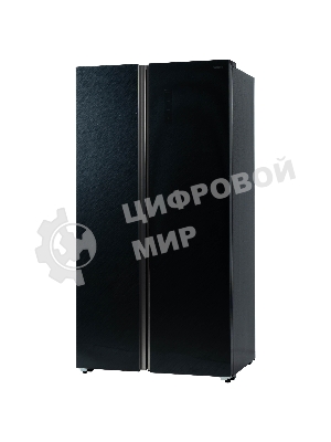 Холодильник Бирюса SBS 541 TBG текстурированное черное стекло двухкамерный 343/198 л морозилка слева, NoFrost, Side-by-side