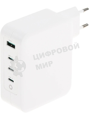 Сетевое зарядное устройство (адаптер питания) TopON GaN 130W 3xType-C, USB, Power Delivery, Quick Charge 4.0, белый TOP-GaN-130W