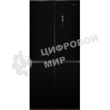 Холодильник Hyundai CM45083F черный трехкамерный 289/144л морозилка снизу, No Frost, Side by Side