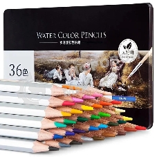 Карандаши цветные Deli Nuevo 6522, липа, 36 цветов, коробка металлическая